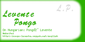 levente pongo business card